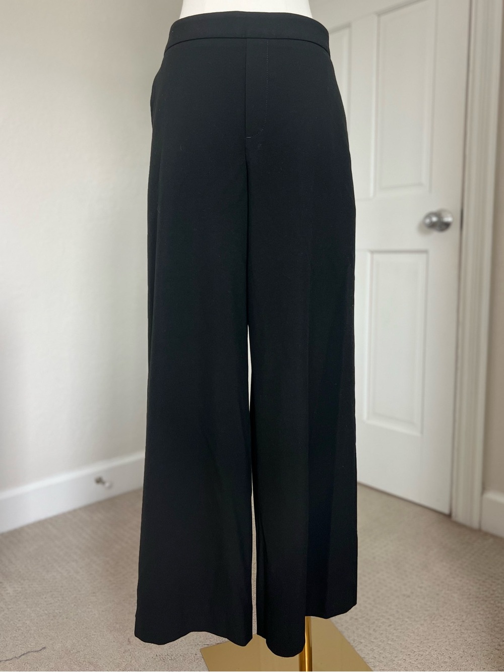 BR Hayden Wide Leg Pants Black High Rise Pull On Trousers 12 Classic Workwear